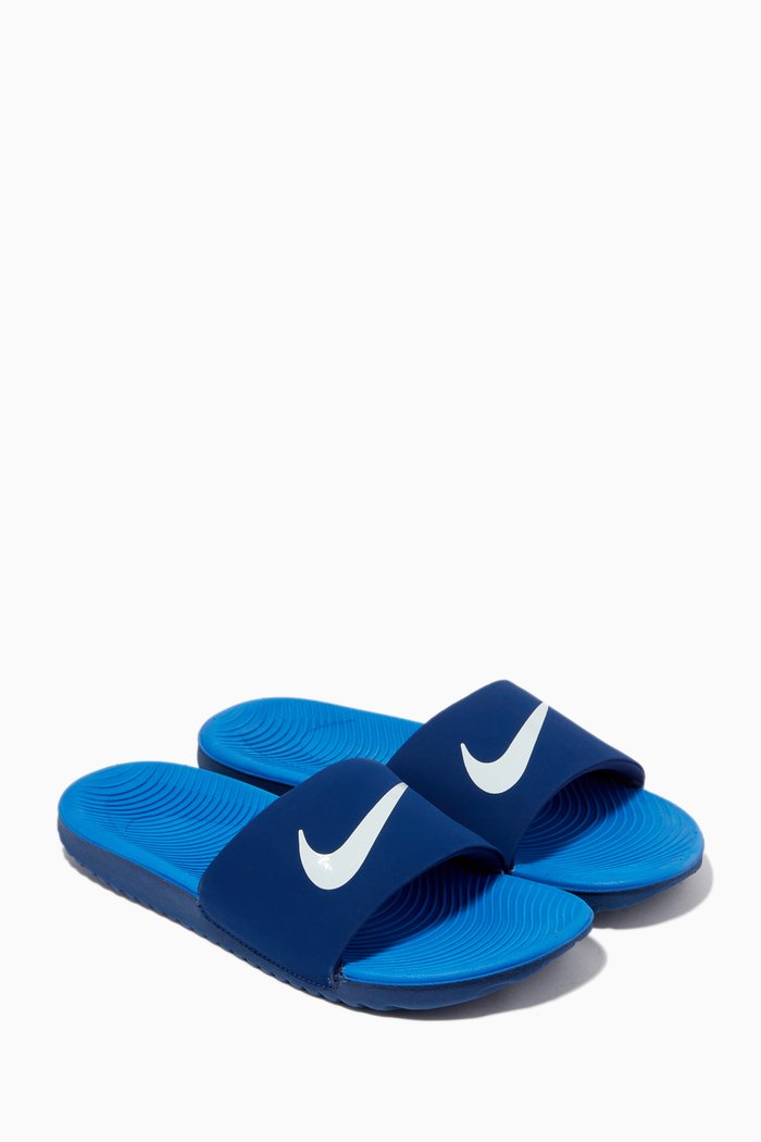 

Kawa Slide Sandals in Textile & Rubber, Blue