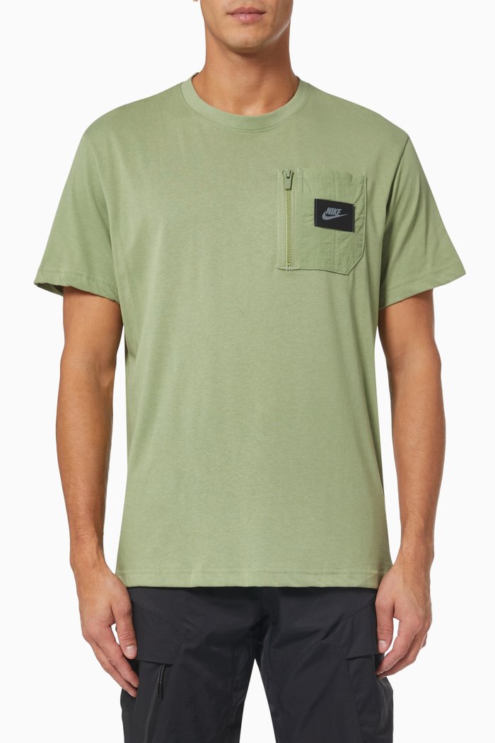 

Sportswear Zip Pocket T-shirt in Jersey, Green