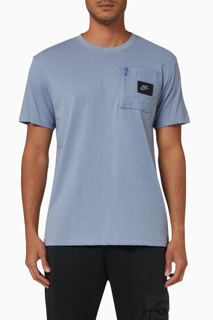 

Sportswear Zip Pocket T-shirt in Jersey, Blue