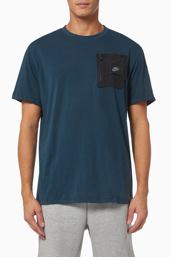 

Sportswear Zip Pocket T-shirt in Jersey, Blue