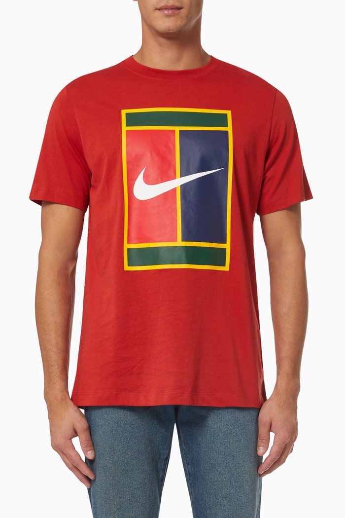 

Court Heritage Logo T-shirt in Cotton Jersey, Red