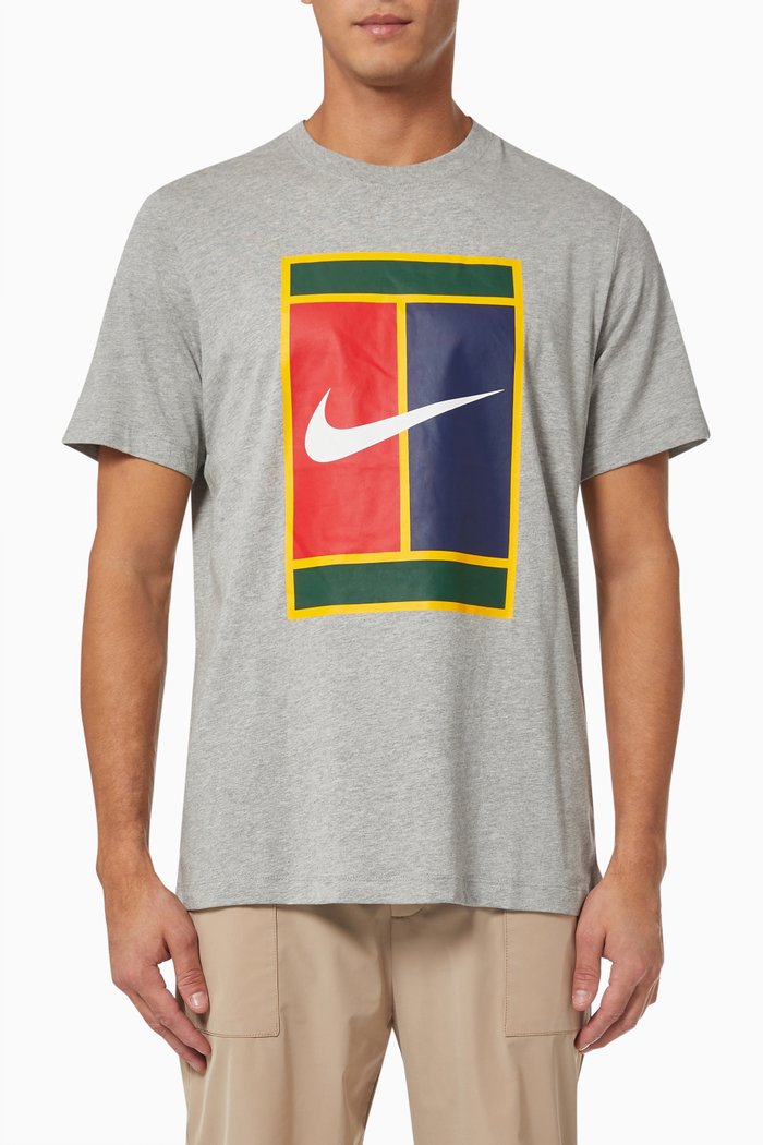 

Court Heritage Logo T-shirt in Cotton Jersey, Grey