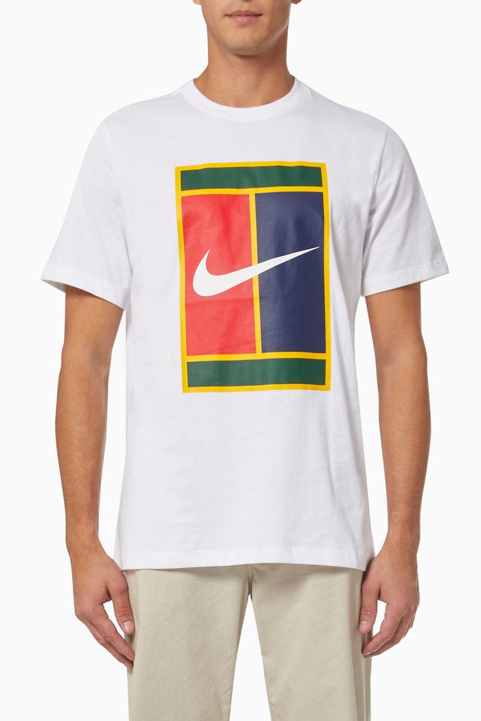 

Court Heritage Logo T-shirt in Cotton Jersey, White