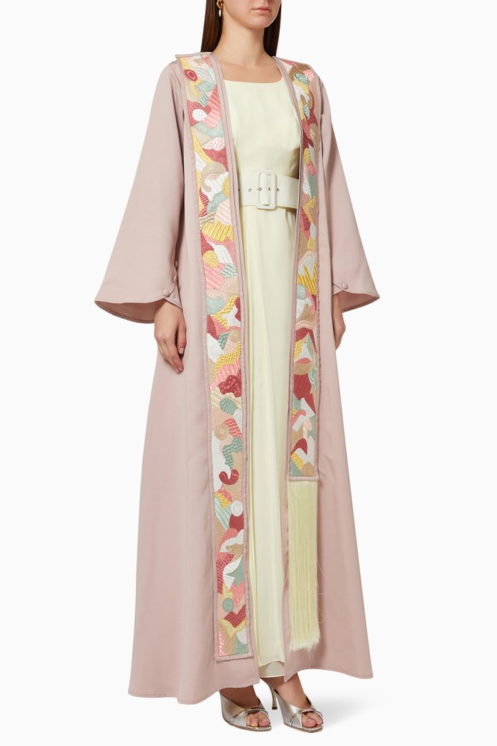 

Embroidered Coat & Dress Set, Multicolour