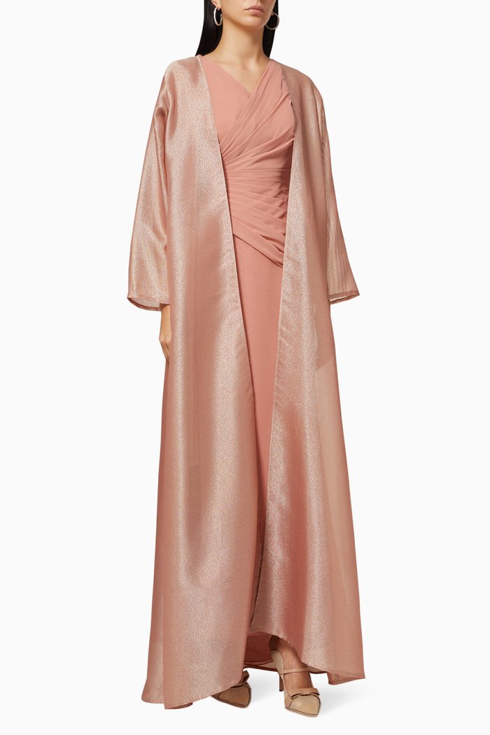 

Draped Dress & Coat Set, Pink