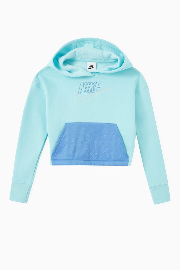 

Sportswear Icon Clash Hoodie in Club Fleece, Blue