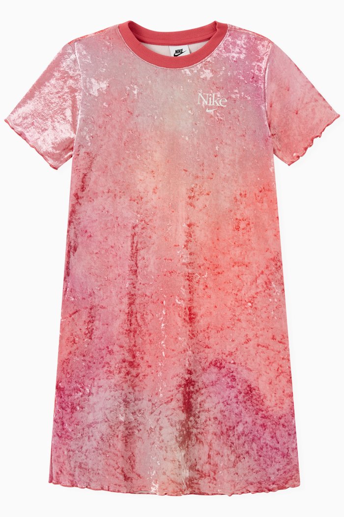 

Sportswear Midi Dress in Velour, Pink