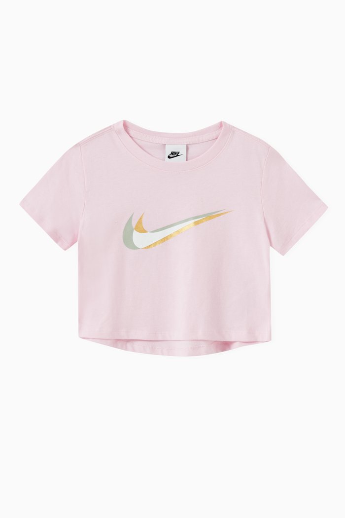 

Sportswear Double Swoosh Cropped T-shirt in Jersey, Pink