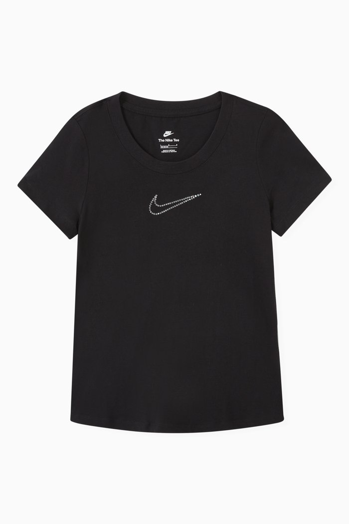 

Sportswear Scoop T-shirt in Cotton Jersey, Black