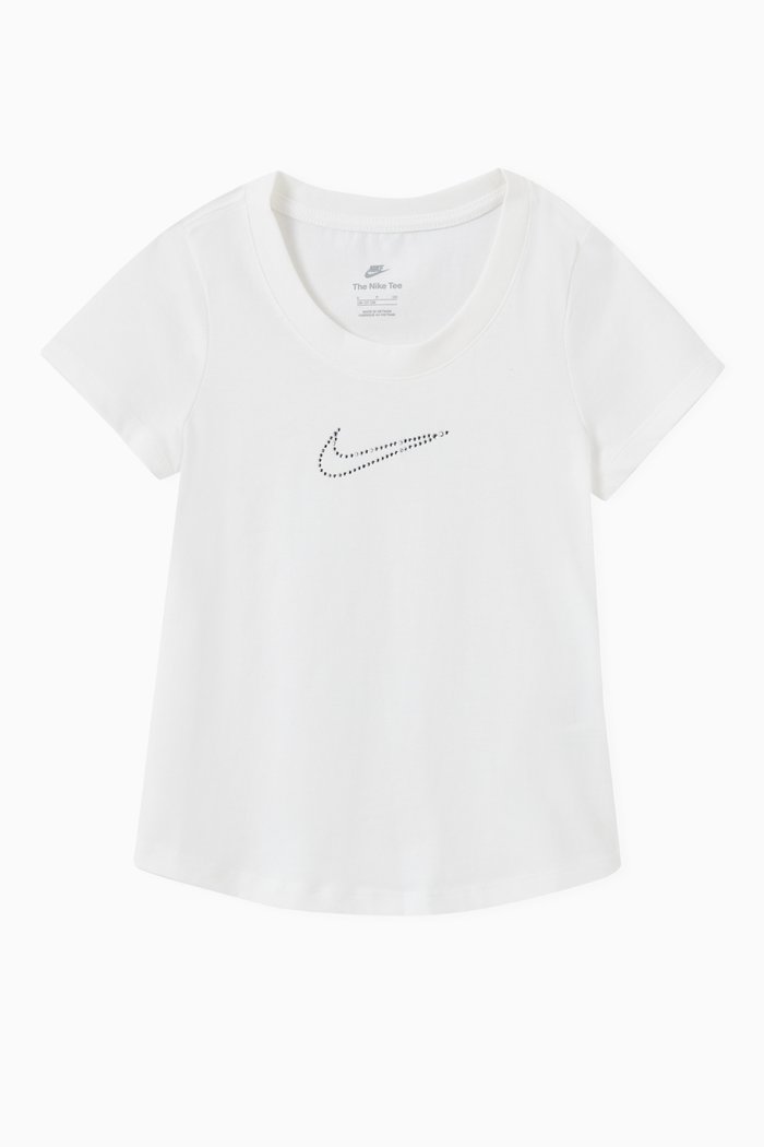 

Sportswear Rhinestone Swoosh T-shirt in Jersey, White