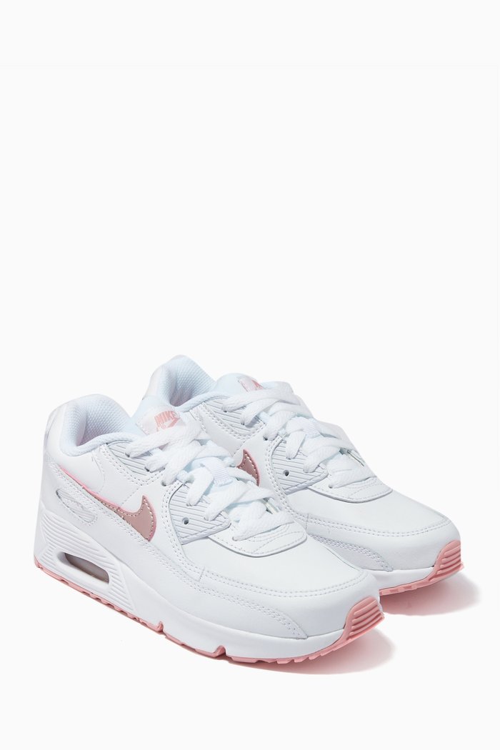 Air Max 90 Sneakers in Leather, White