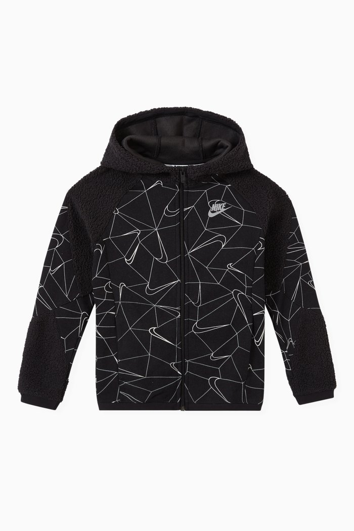 

Sportswear Club Full-Zip Hoodie in Fleece, Black