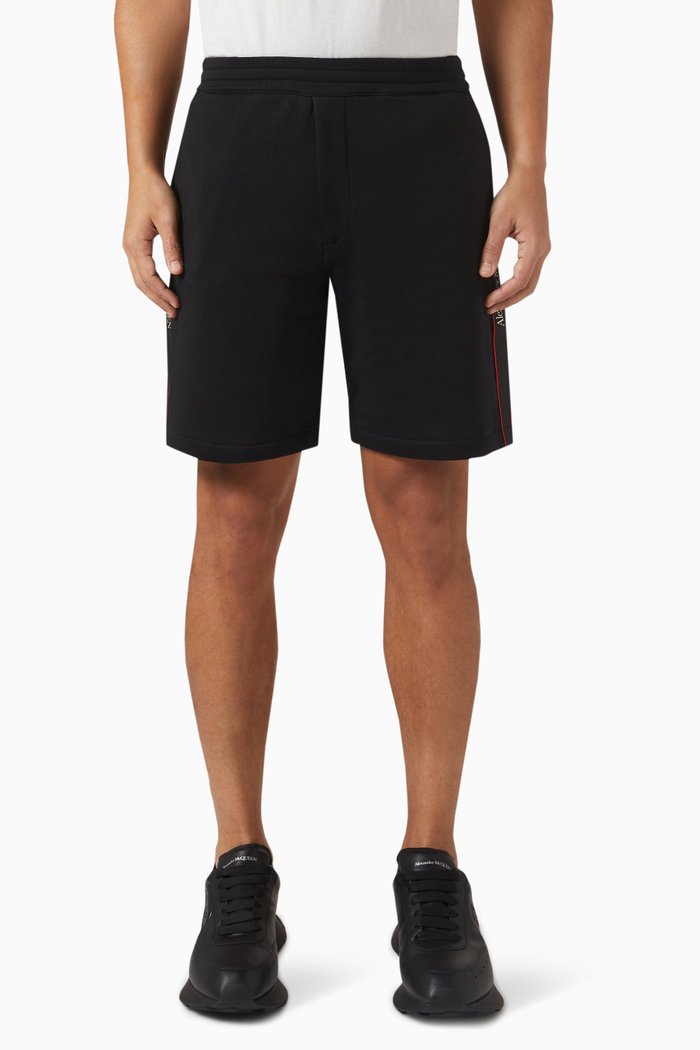 

Selvedge Logo Tape Shorts in Cotton Jersey, White