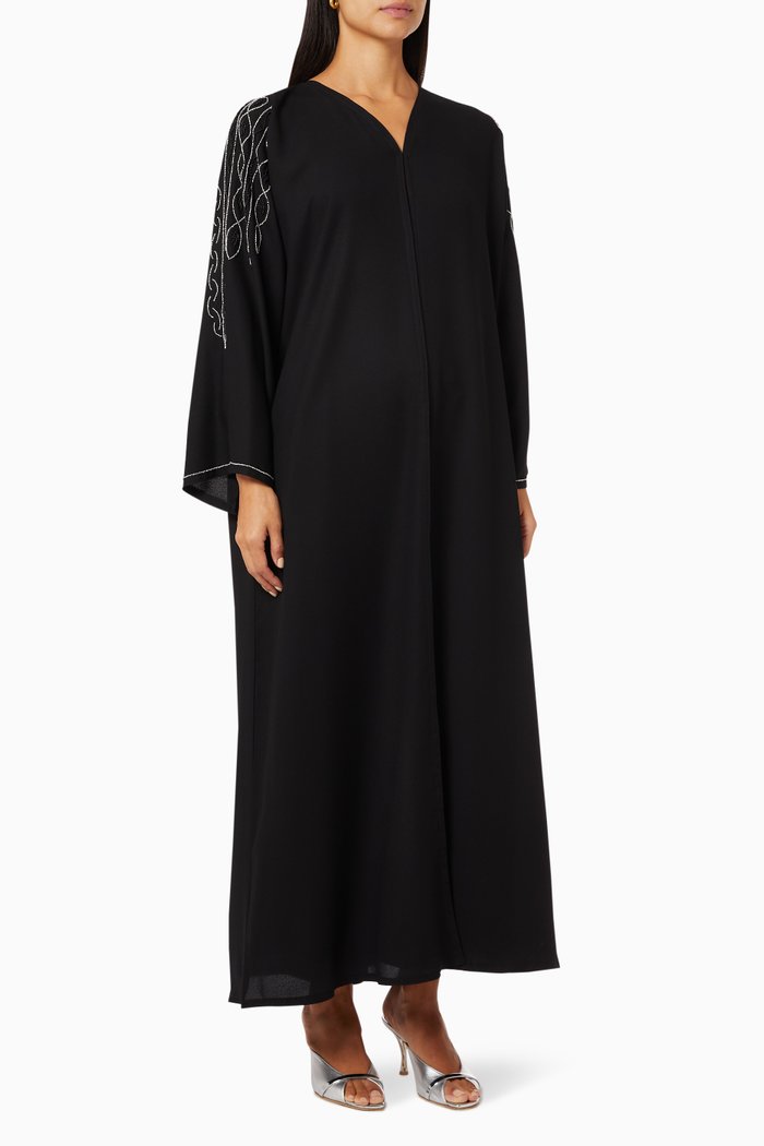 

Beaded Embellished Abaya, Black