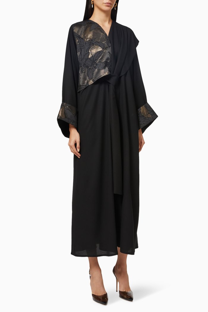 

Jacquard Twist Abaya, Black