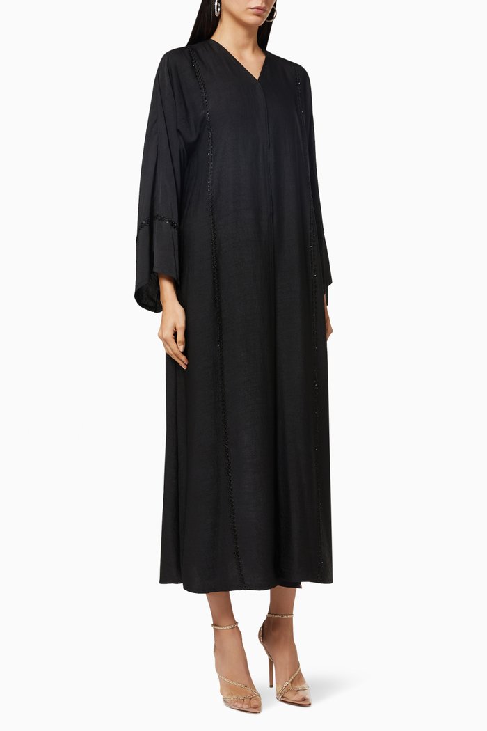 Embroidered Abaya, Black