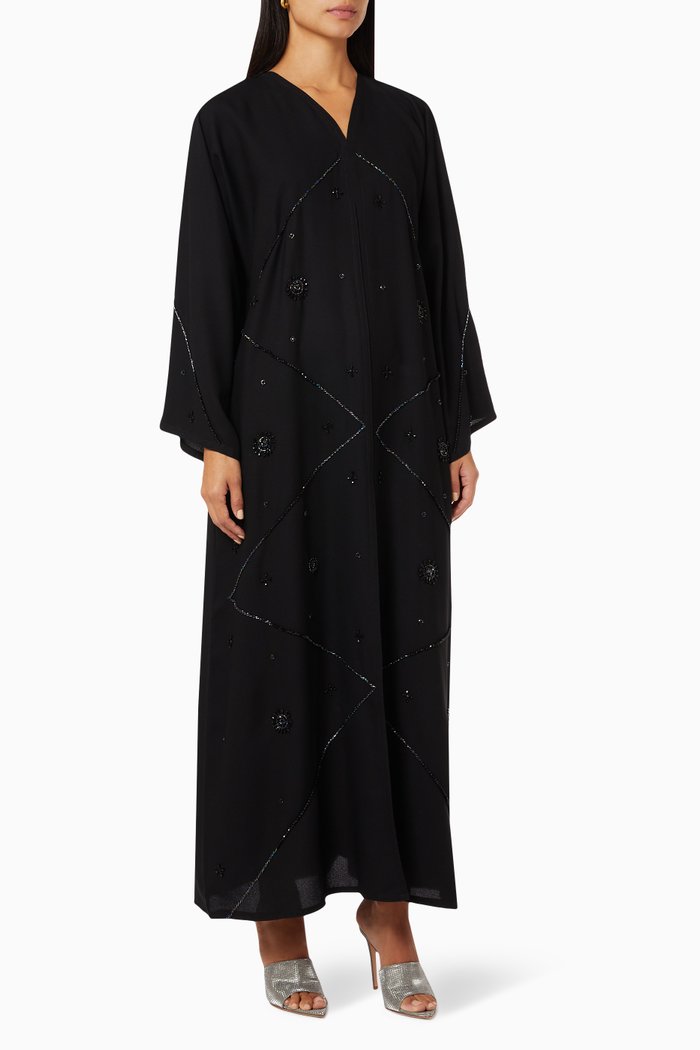 

Sequin Embellished Abaya, Black