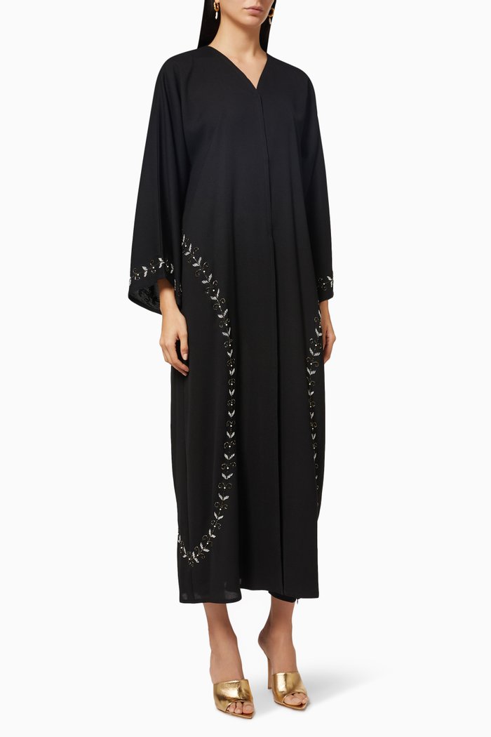 

Beaded Embellished Abaya, Black