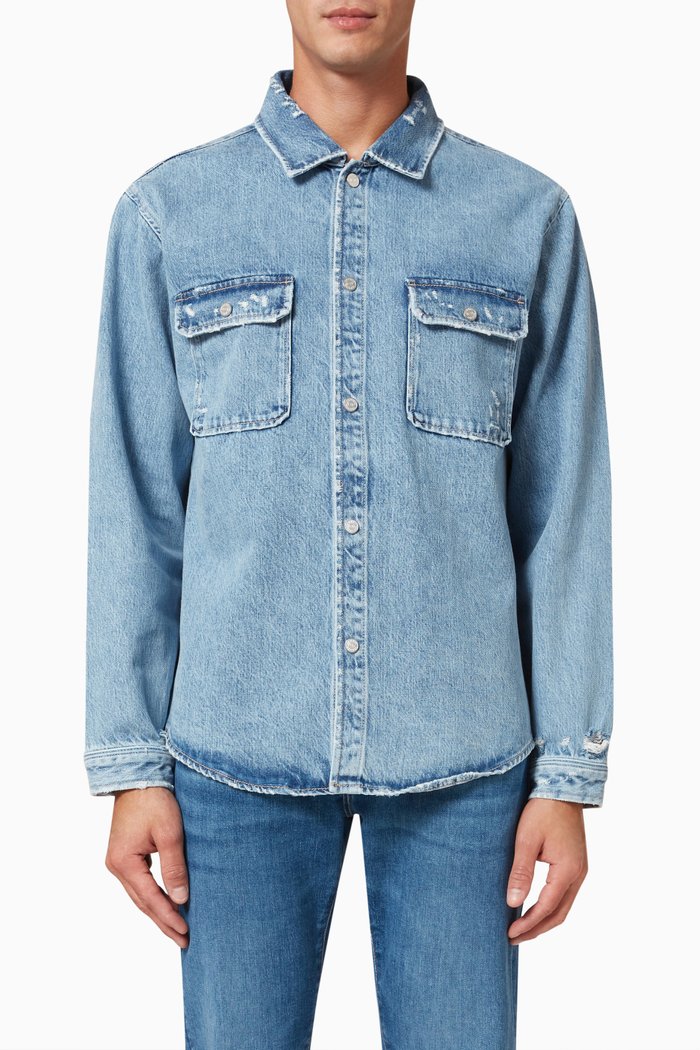 Shirt Jacket in Denim, Blue