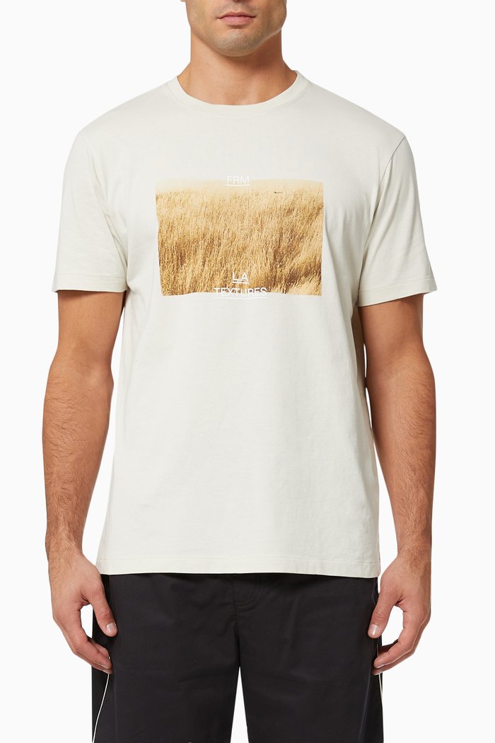 Printed T-shirt in Cotton Jersey, Neutral