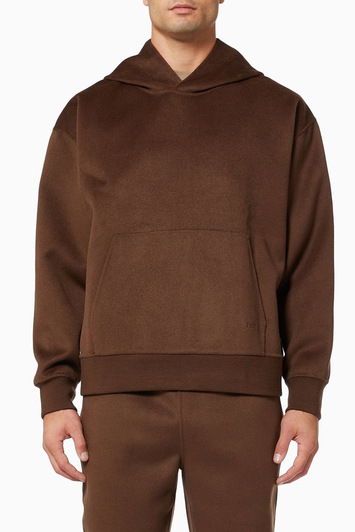 

Hoodie in Cashmere Blend, Brown