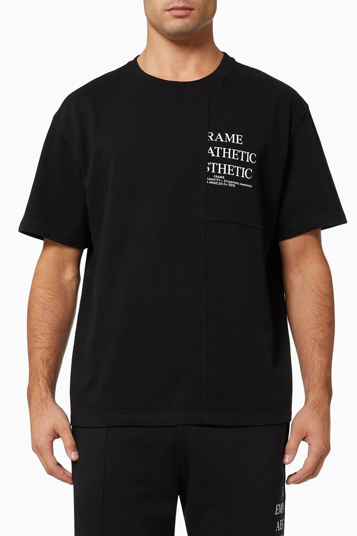 

Modern Blocking T-shirt in Cotton Jersey, Black