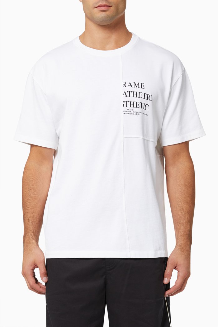 

Modern Blocking T-shirt in Cotton Jersey, White