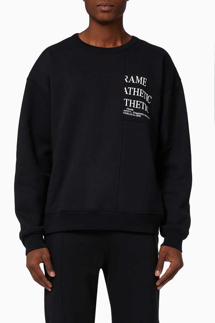 

Modern Blocking Sweatshirt in Cotton, Black