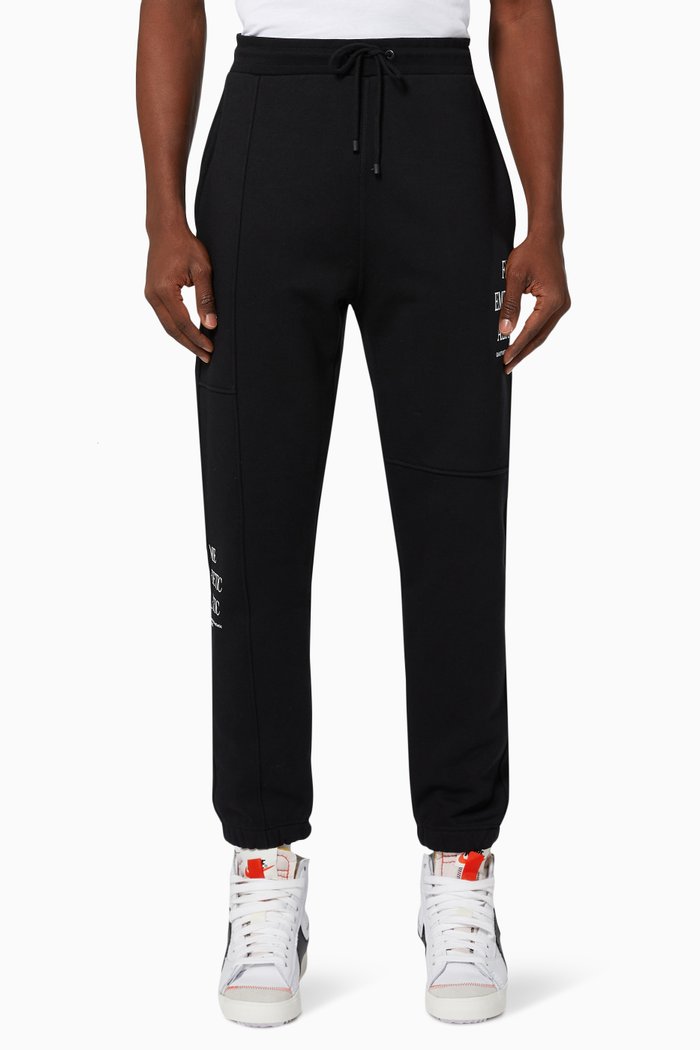 

Modern Block Joggers in Cotton, Black