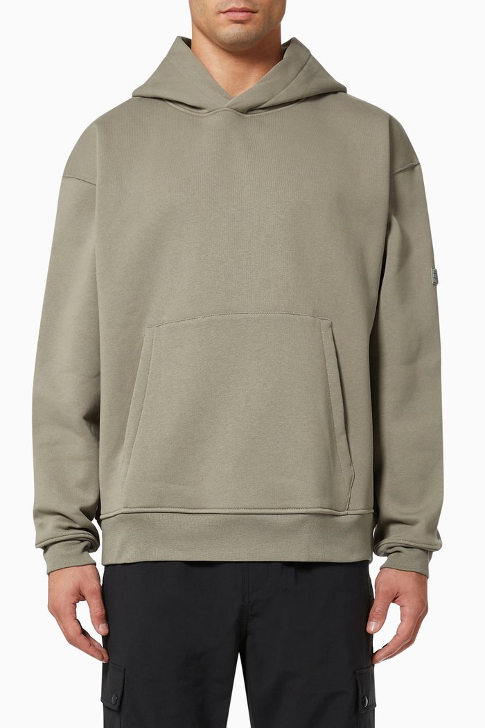 

Plaque Hoodie in Cotton, Grey