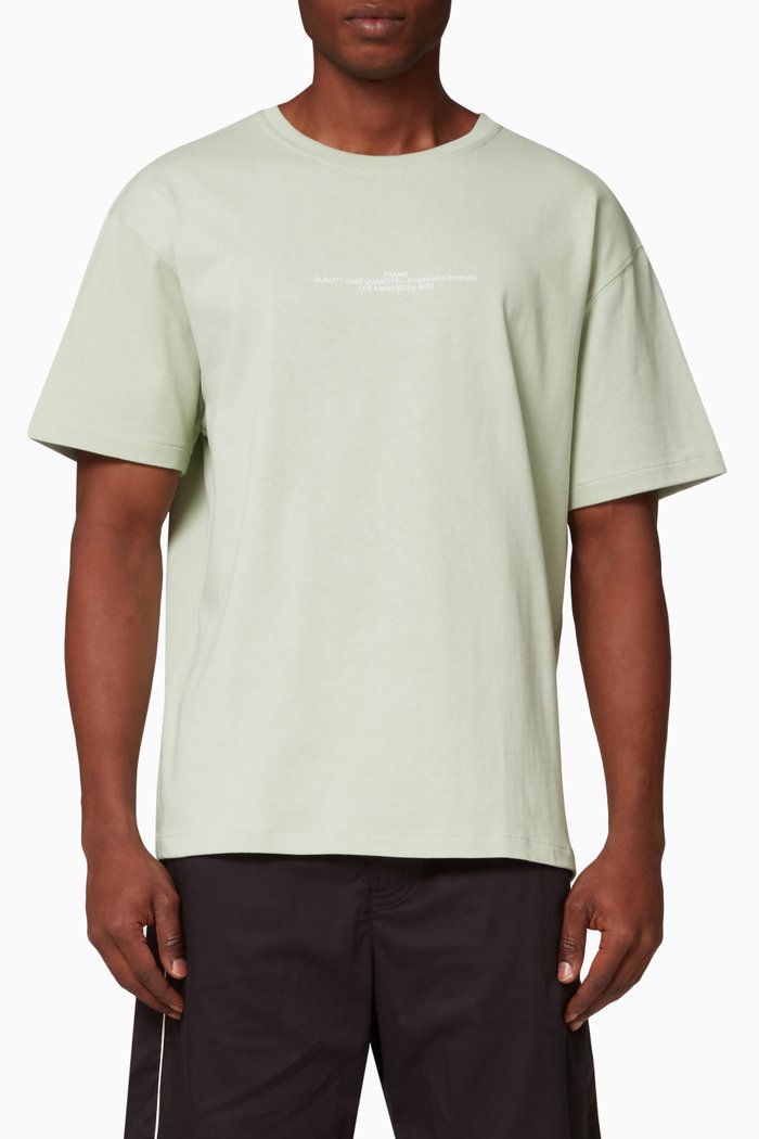 

FRAME Mini Text Print T-shirt in Cotton, Green