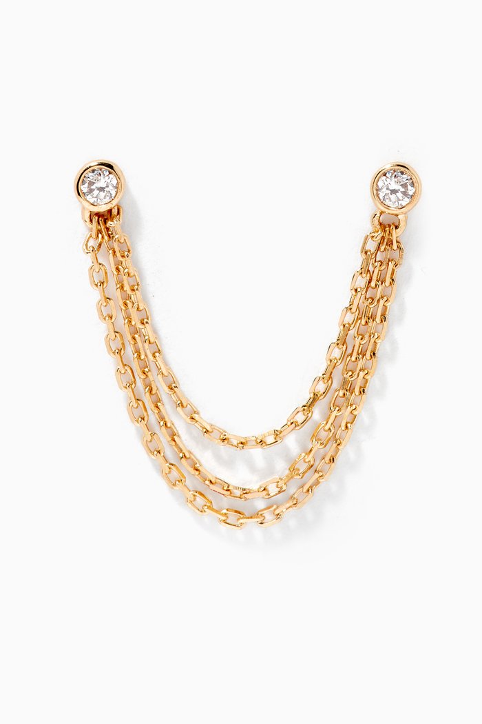 

Diamond Stud Chain Single Earring in 18kt Yellow Gold