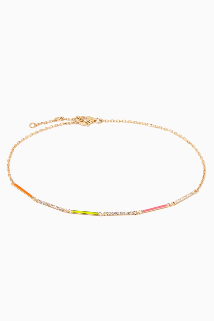 

Diamond & Enamel Chain Anklet in 18kt Yellow Gold