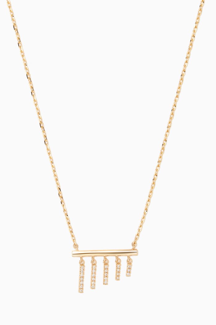 Diamond Bar Necklace in 18kt Yellow Gold