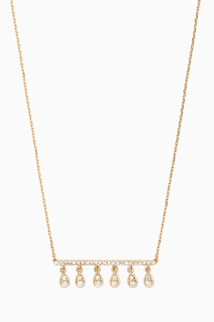 

Large Diamond Drop Bar Necklace in 18kt Yellow Gold