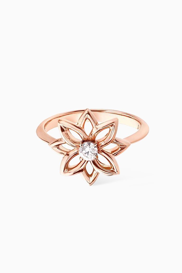 

Lotus Diamond Ring in 18kt Rose Gold