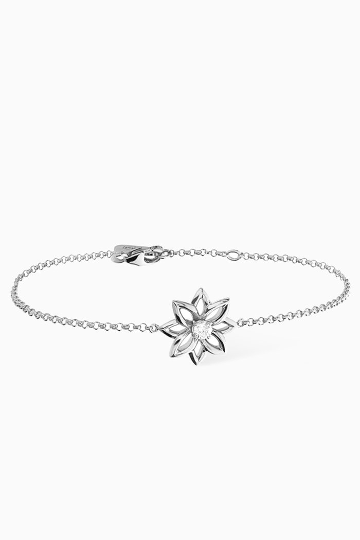

Lotus Diamond Bracelet in 18kt White Gold, Silver