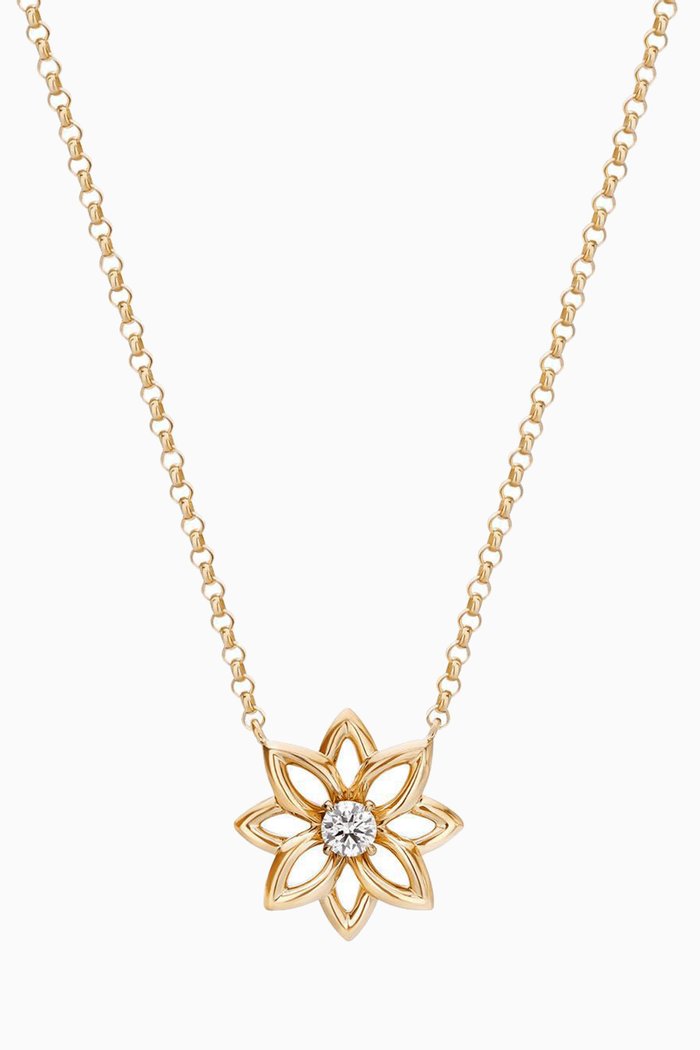 

Lotus Diamond Necklace in 18kt Yellow Gold
