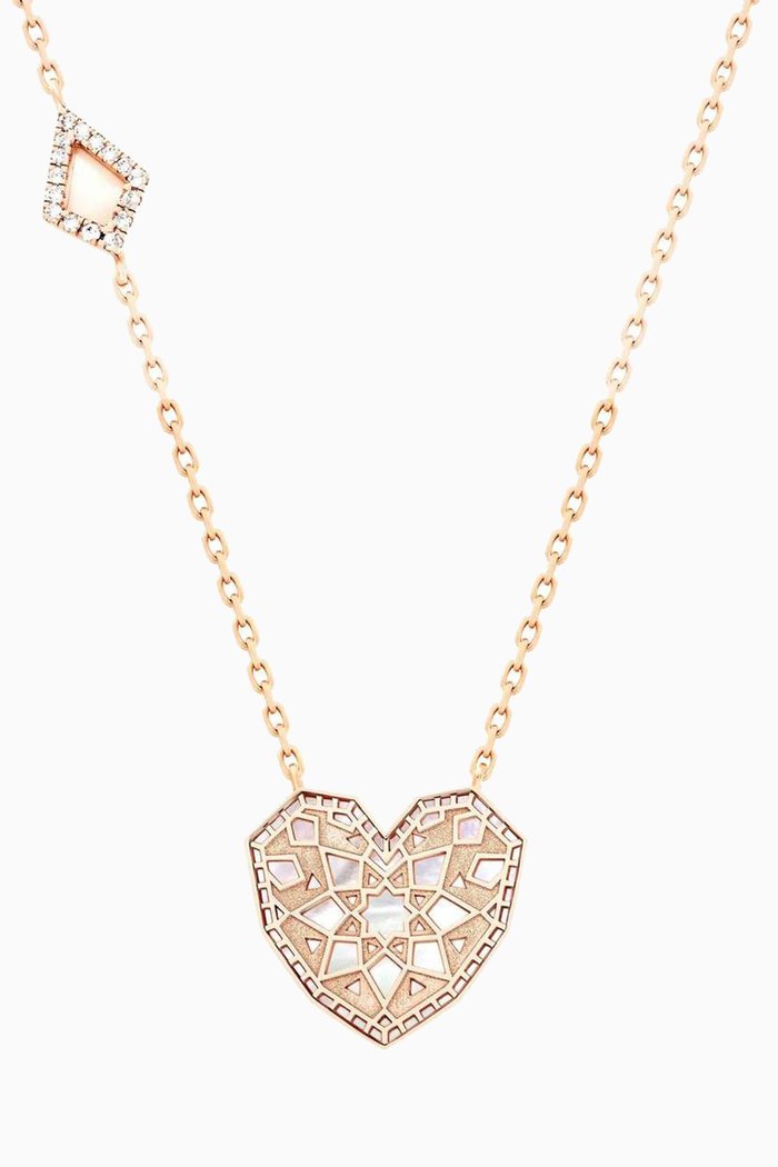 

Qalb Turath Large Pendant Necklace in 18kt Rose Gold