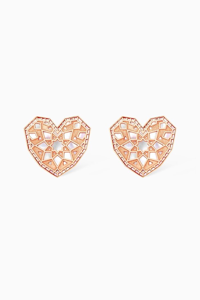 

Qalb Turath Large Stud Earrings in 18kt Rose Gold