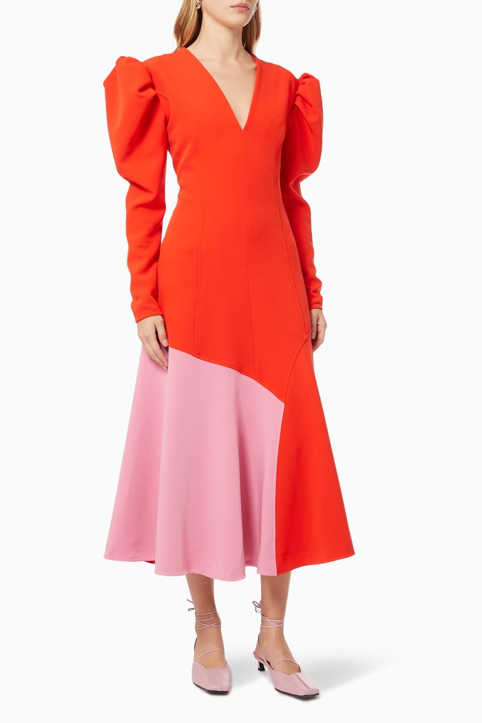 

Wilma Dress in Bonded Crepe, Red