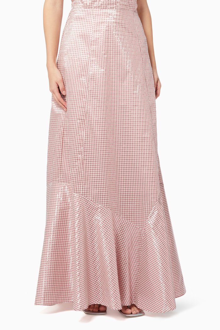 

Vera Skirt in Gingham Lurex, Pink