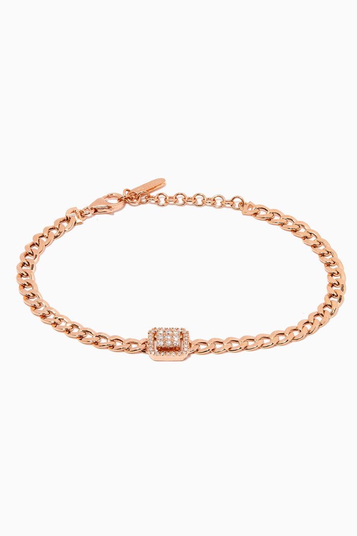 

Quwa Square Diamond Bracelet in 18kt Rose Gold