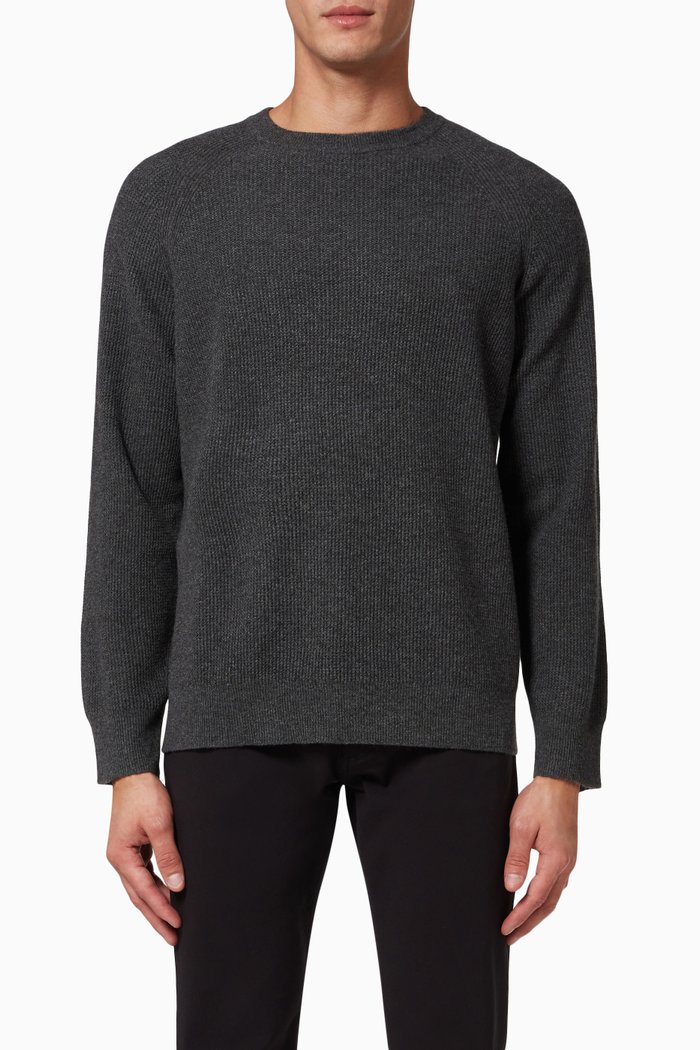 

Toby Waffle-Knit Sweater in Cashmere, Grey