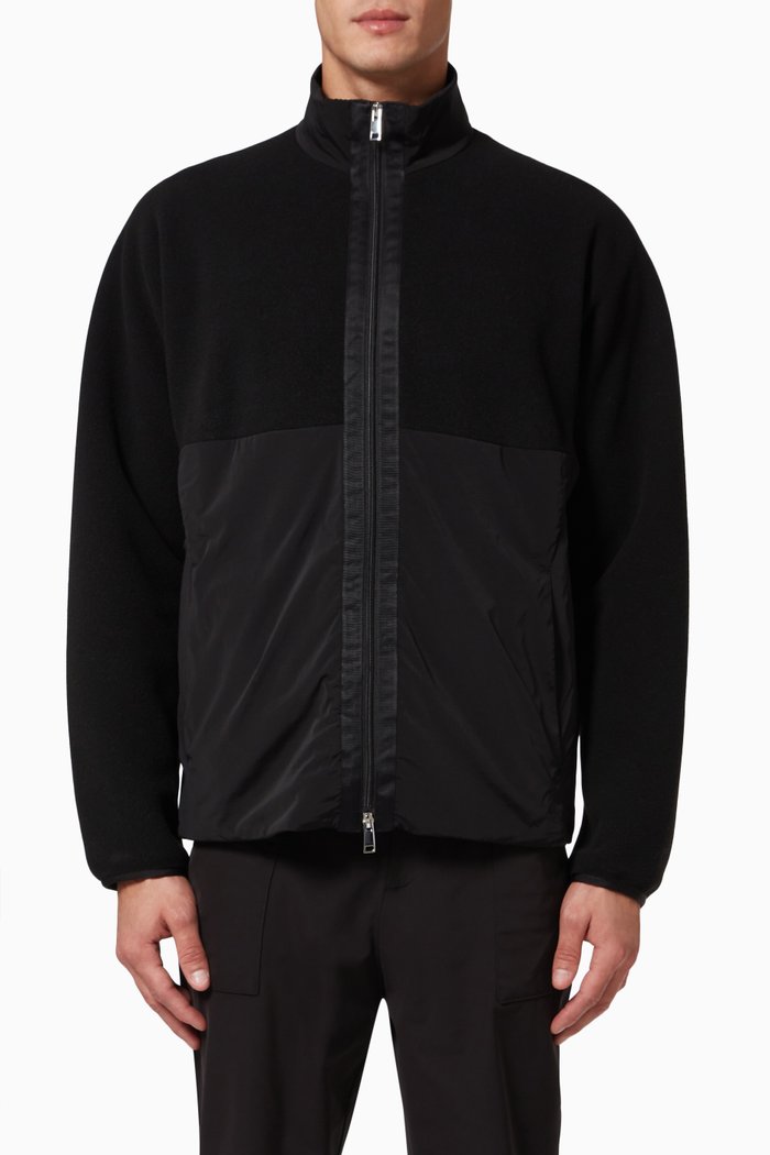 Grady Zip-up Jacket In Fleece, Black