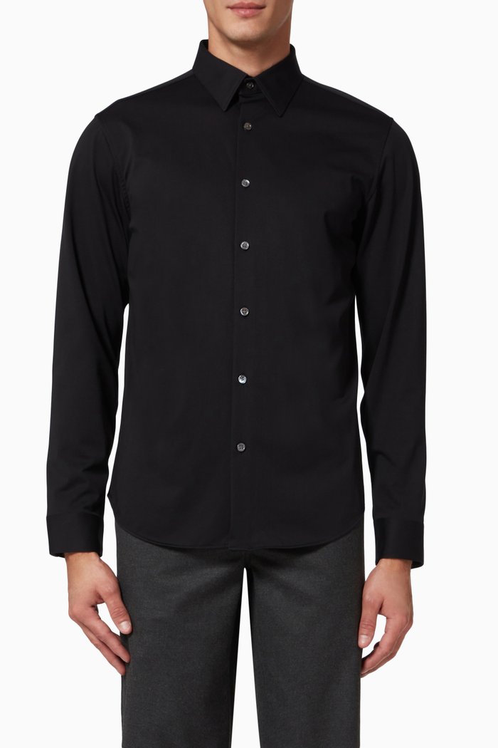 

Sylvain Shirt in Structure Knit, Black