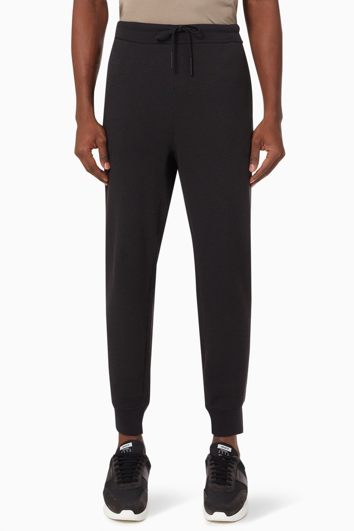 

Balena Jogger Pants in Organic Cotton Waffle Knit, Black