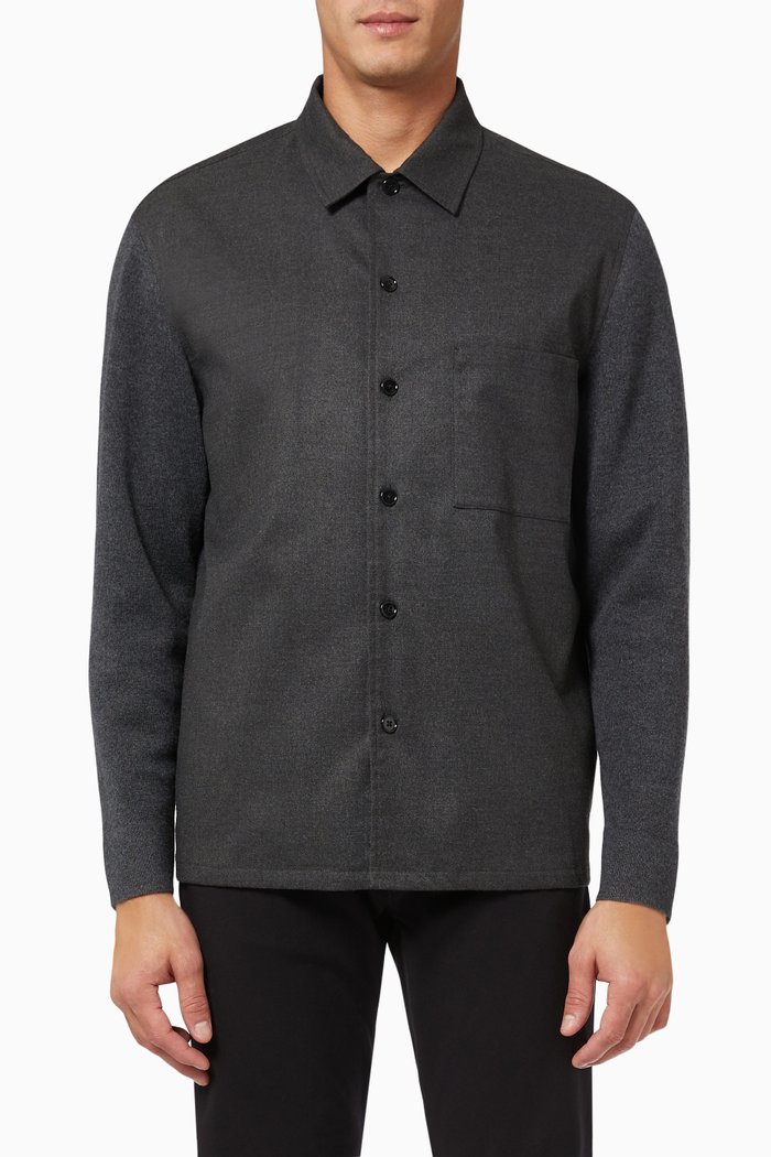 

Clyfford Shirt in Technical Flannel, Grey