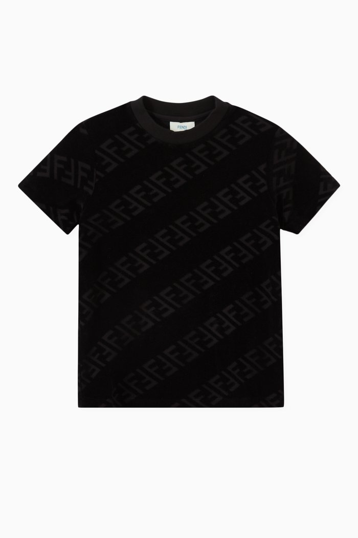 

Diagonal FF T-shirt in Chenille, Black