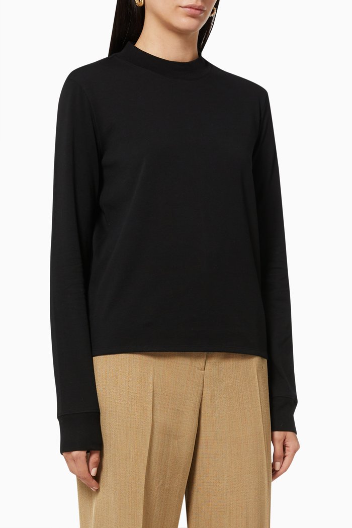 Drecan Top in Cotton, Black
